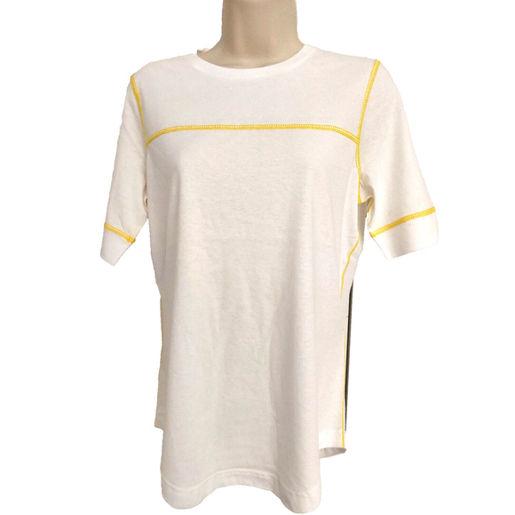 Marc by Marc Jacobs Tops - NWOT Marc by Marc Jacobs White & Yellow Cotton Baseball Jersey Shirt Sz S Small